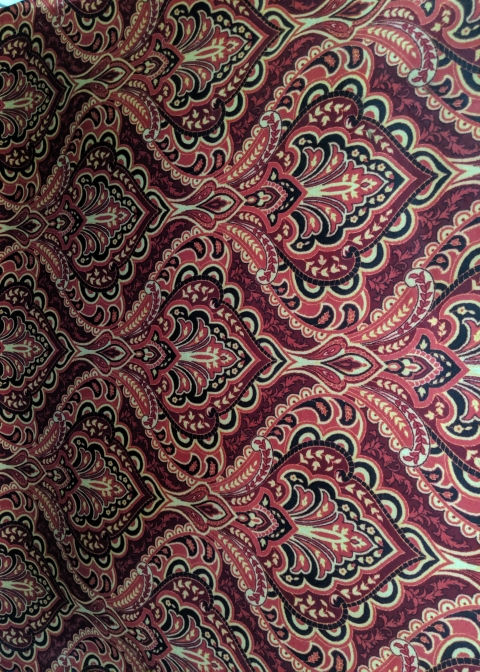 CHROMOJET  MAROON DAMAS PRINT CARPET